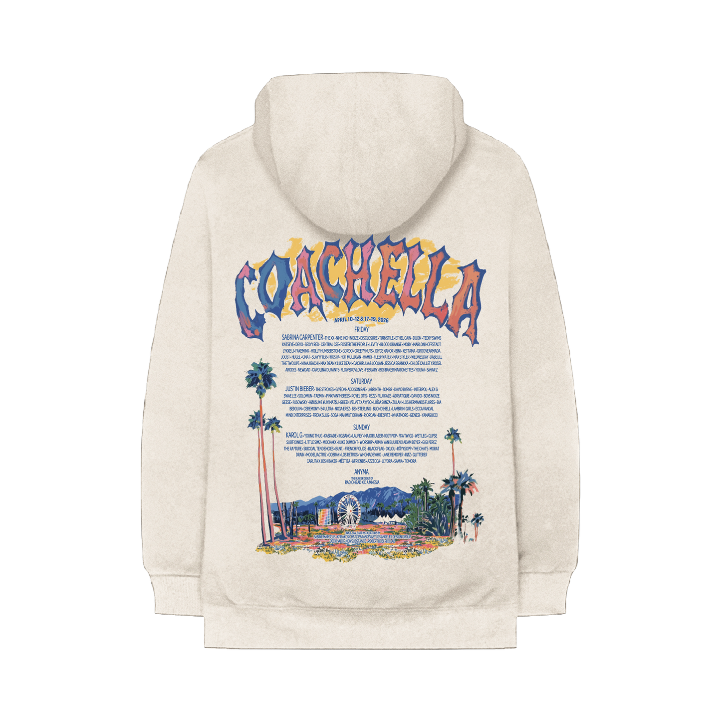 Coachella Pastels 2026 Lineup Hoodie